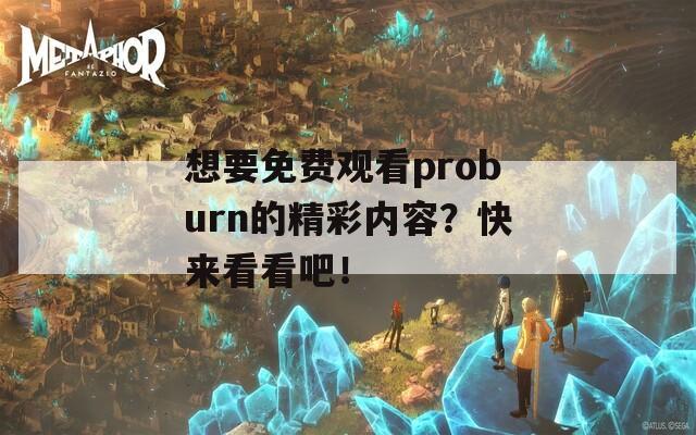 想要免费观看proburn的精彩内容？快来看看吧！