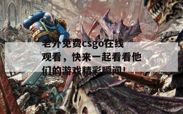 老外免费csgo在线观看，快来一起看看他们的游戏精彩瞬间！  第1张