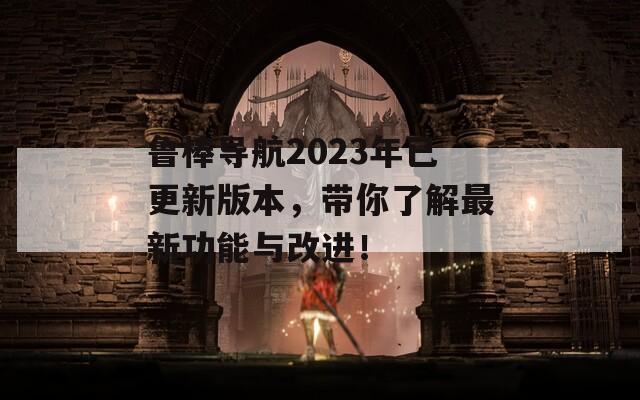 鲁棒导航2023年已更新版本，带你了解最新功能与改进！  第1张