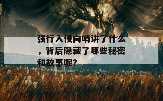 强行入侵向哨讲了什么，背后隐藏了哪些秘密和故事呢？