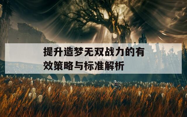 提升造梦无双战力的有效策略与标准解析  第1张