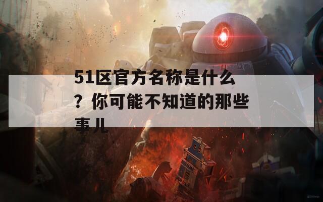 51区官方名称是什么？你可能不知道的那些事儿