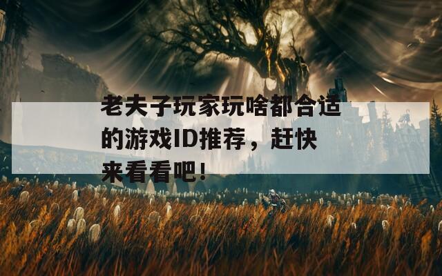 老夫子玩家玩啥都合适的游戏ID推荐，赶快来看看吧！