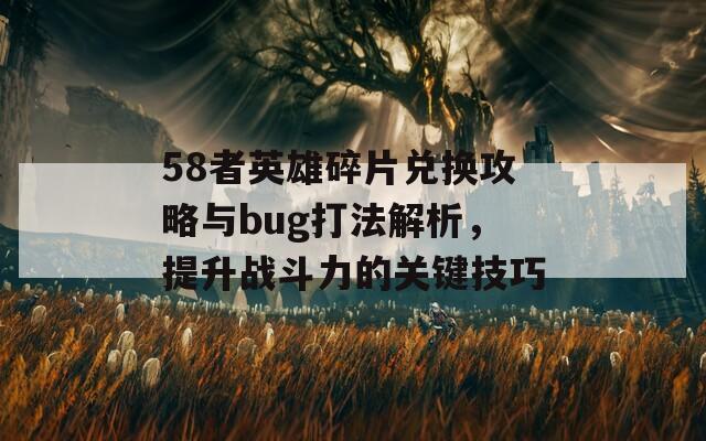 58者英雄碎片兑换攻略与bug打法解析，提升战斗力的关键技巧  第1张