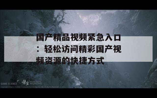 国产精品视频紧急入口：轻松访问精彩国产视频资源的快捷方式  第1张