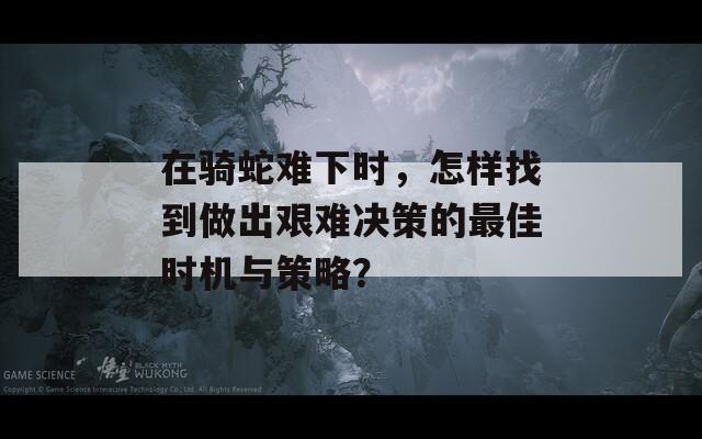 在骑蛇难下时，怎样找到做出艰难决策的最佳时机与策略？  第1张