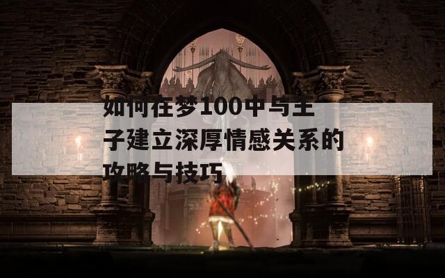 如何在梦100中与王子建立深厚情感关系的攻略与技巧  第1张