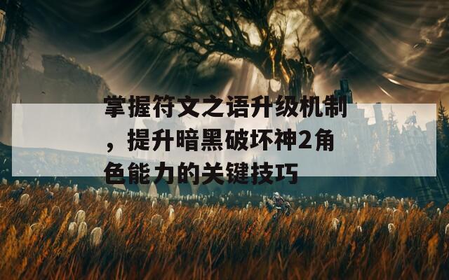 掌握符文之语升级机制，提升暗黑破坏神2角色能力的关键技巧  第1张