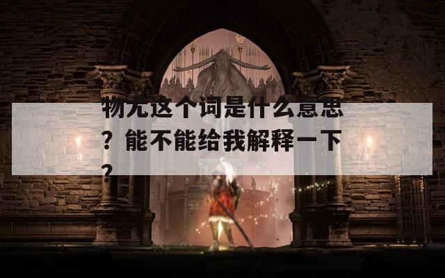 物尤这个词是什么意思？能不能给我解释一下？