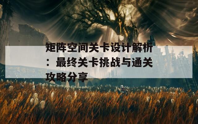 矩阵空间关卡设计解析：最终关卡挑战与通关攻略分享  第1张